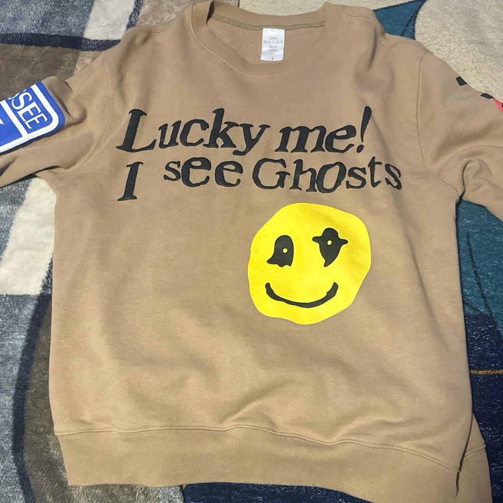 Tan Sweatshirt with Graphic Print